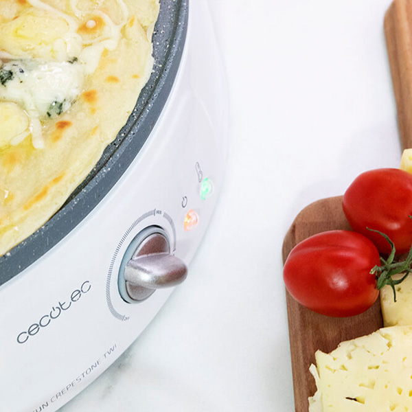 Crepe Maker Cecotec Fun Crepestone Twin 1200W White Grey